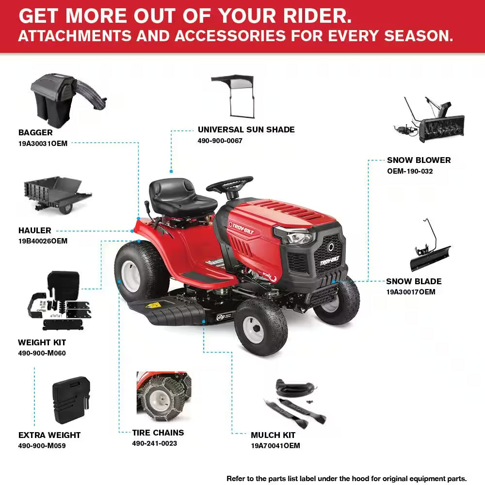 Pony 42 In. 15.5 HP Briggs and Stratton 7-Speed Manual Drive Gas Front Engine Riding Lawn Tractor